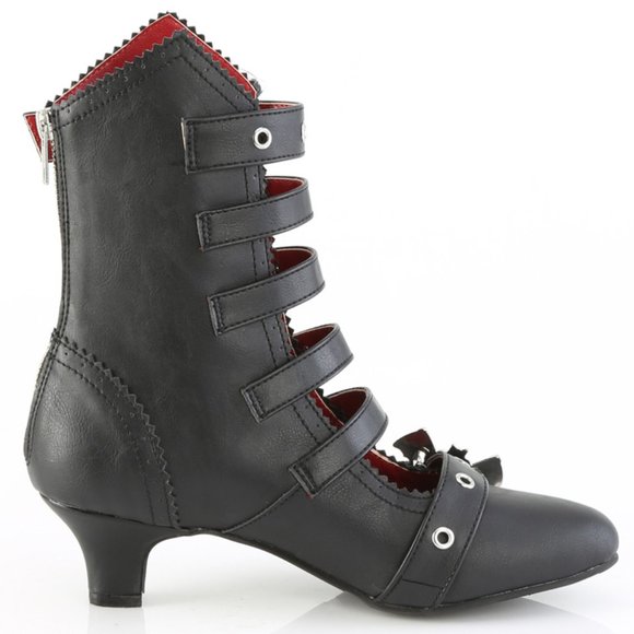 Gothic Scalloped Bat Ankle Boots - Picture 4 of 5